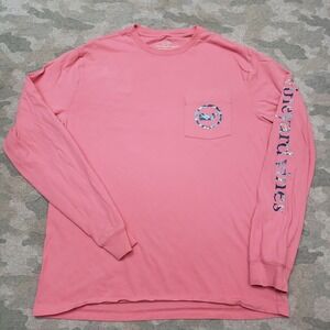 Vineyard Vines Top Womens Small Pink Pocket Tee Pullover Long Sleeve